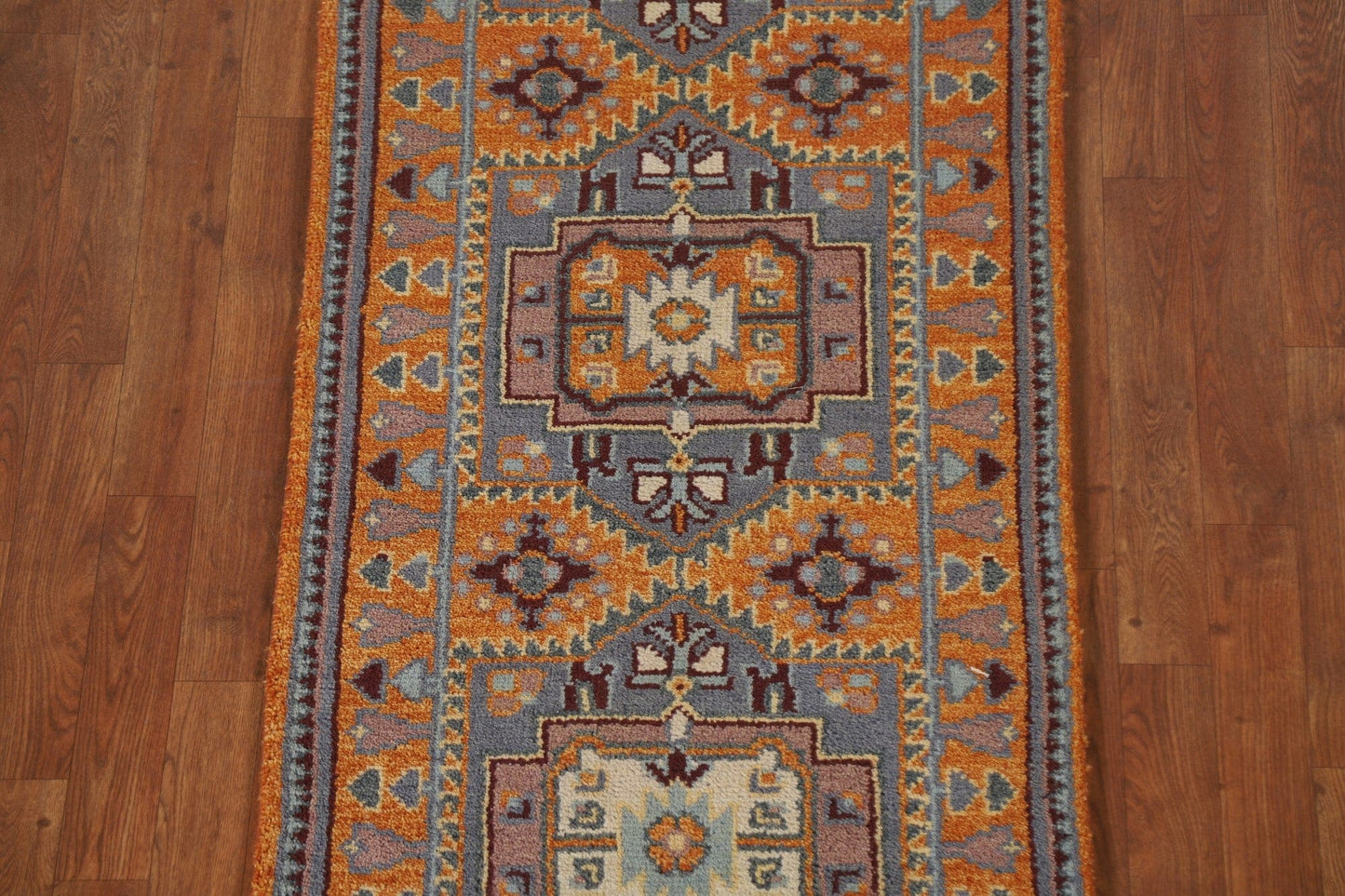 Geometric Heriz Serapi Runner Rug 3x8