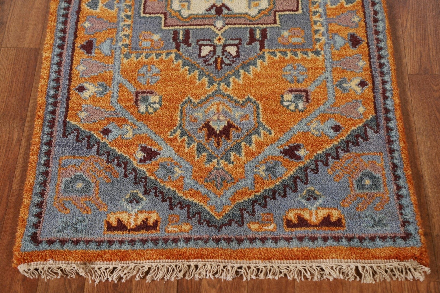 Geometric Heriz Serapi Runner Rug 3x8