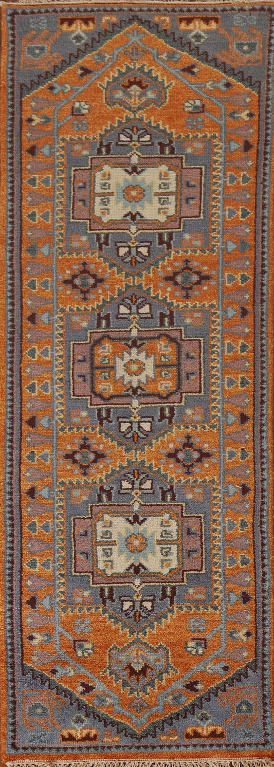 Geometric Heriz Serapi Runner Rug 3x8