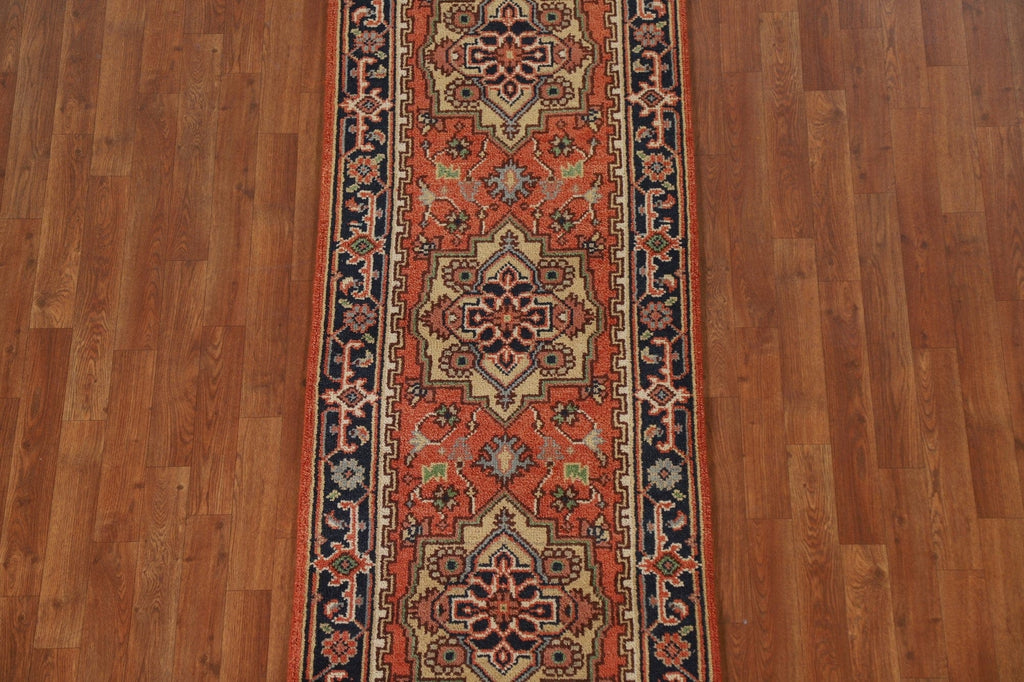 Geometric Heriz Serapi Runner Rug 3x8