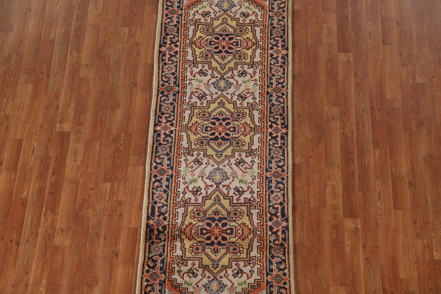 Geometric Heriz Serapi Runner Rug 3x8