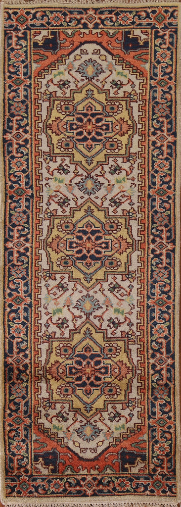 Geometric Heriz Serapi Runner Rug 3x8