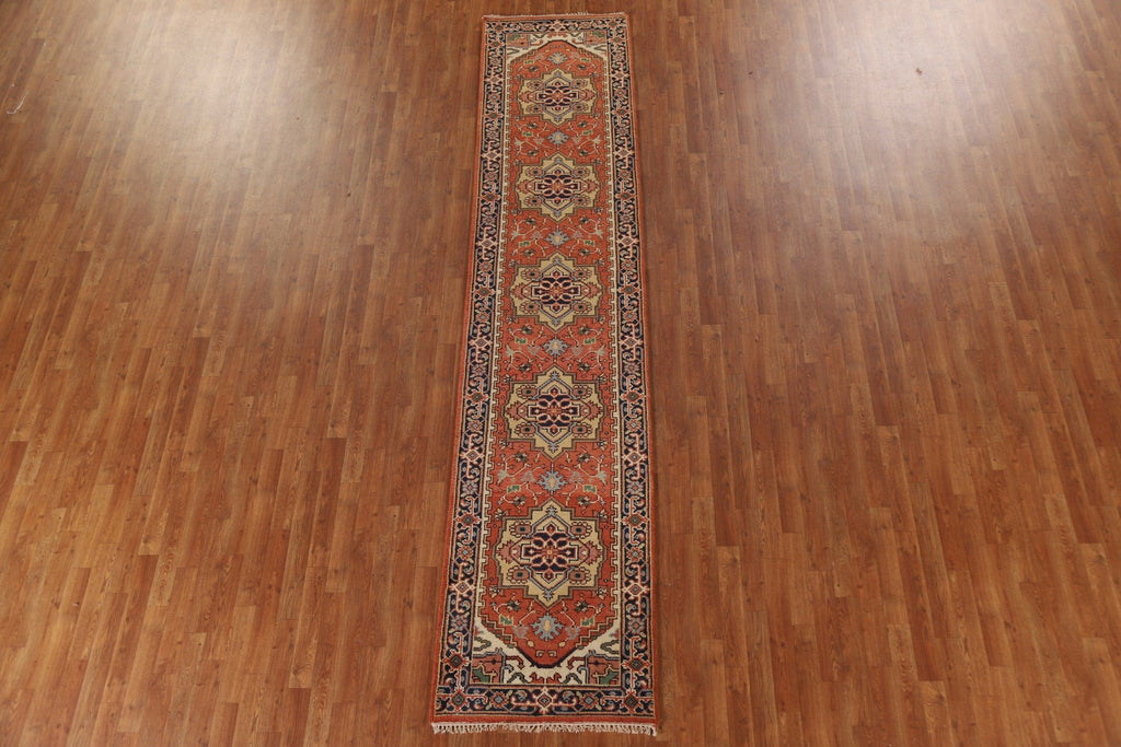 Heriz Serapi Runner Rug Wool Hand-knotted 3x12