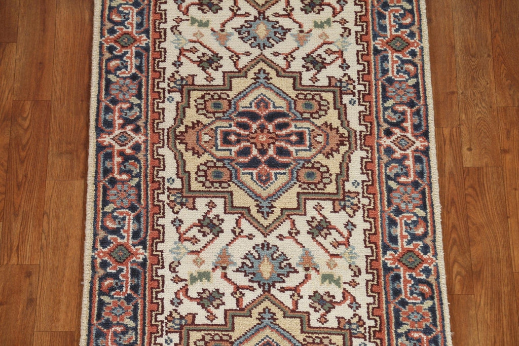 Geometric Heriz Serapi Runner Rug 3x8