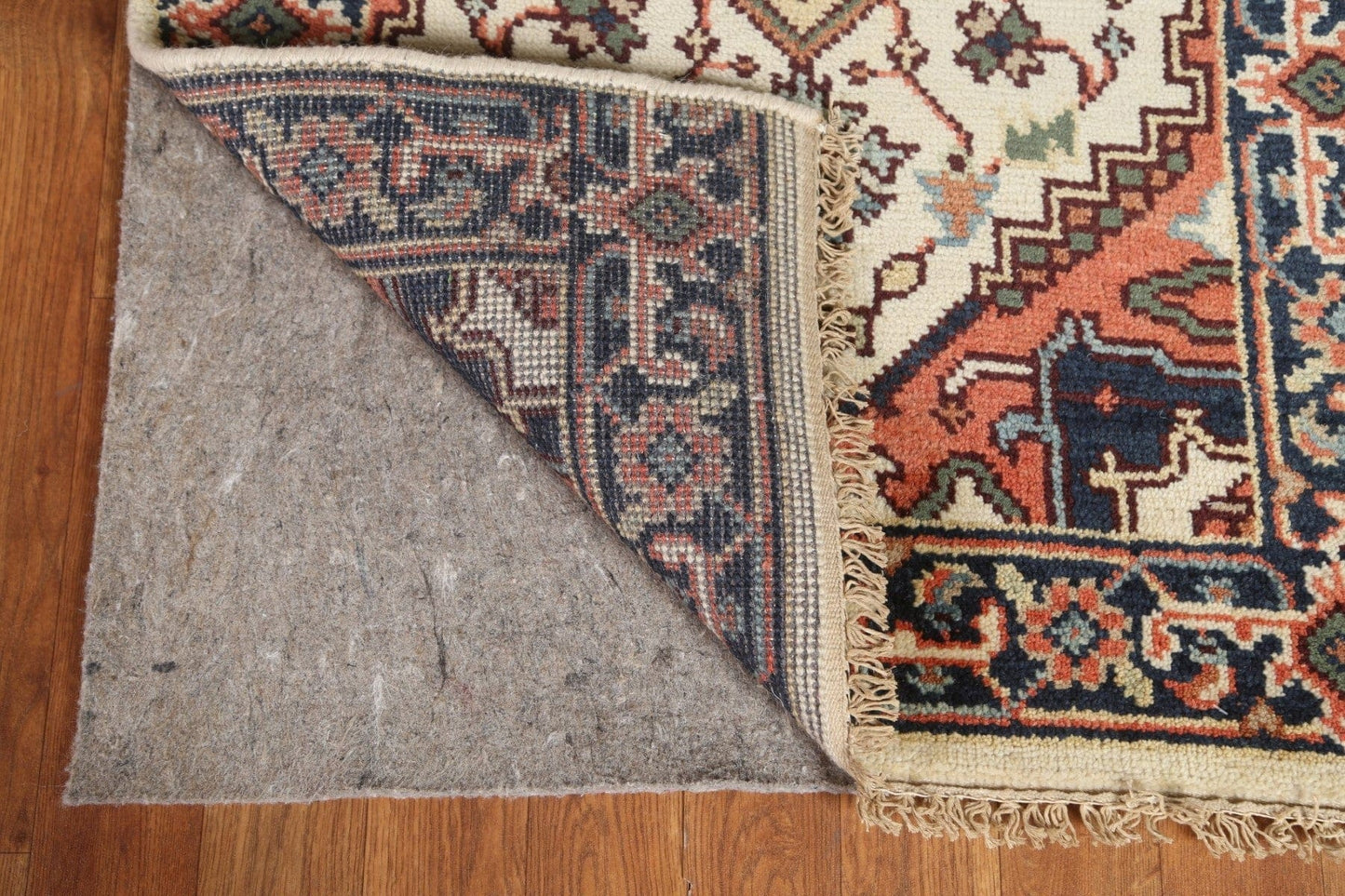 Geometric Heriz Serapi Runner Rug 3x8