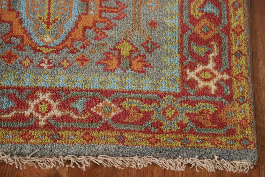 Geometric Heriz Serapi Runner Rug Handmade 3x8