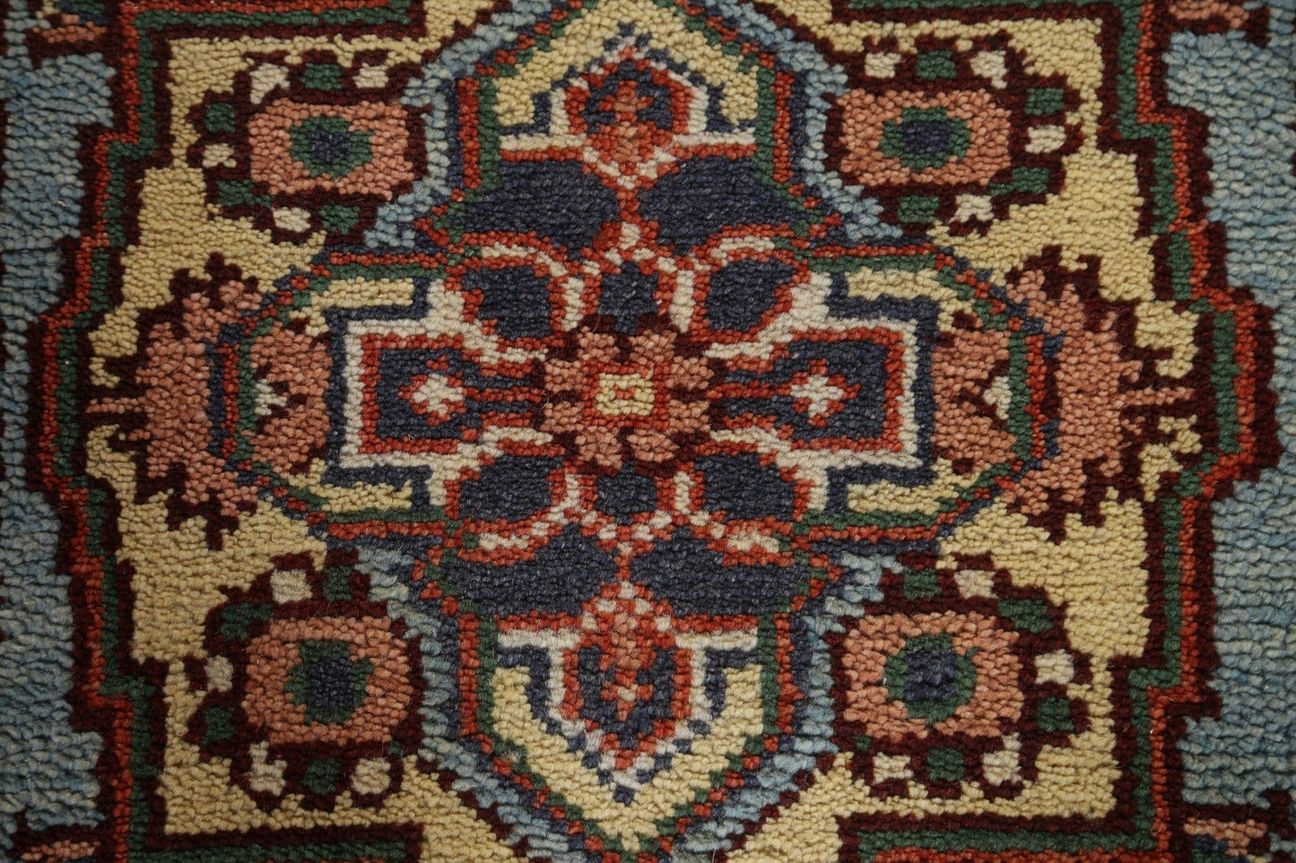 Geometric Heriz Serapi Runner Rug 3x8