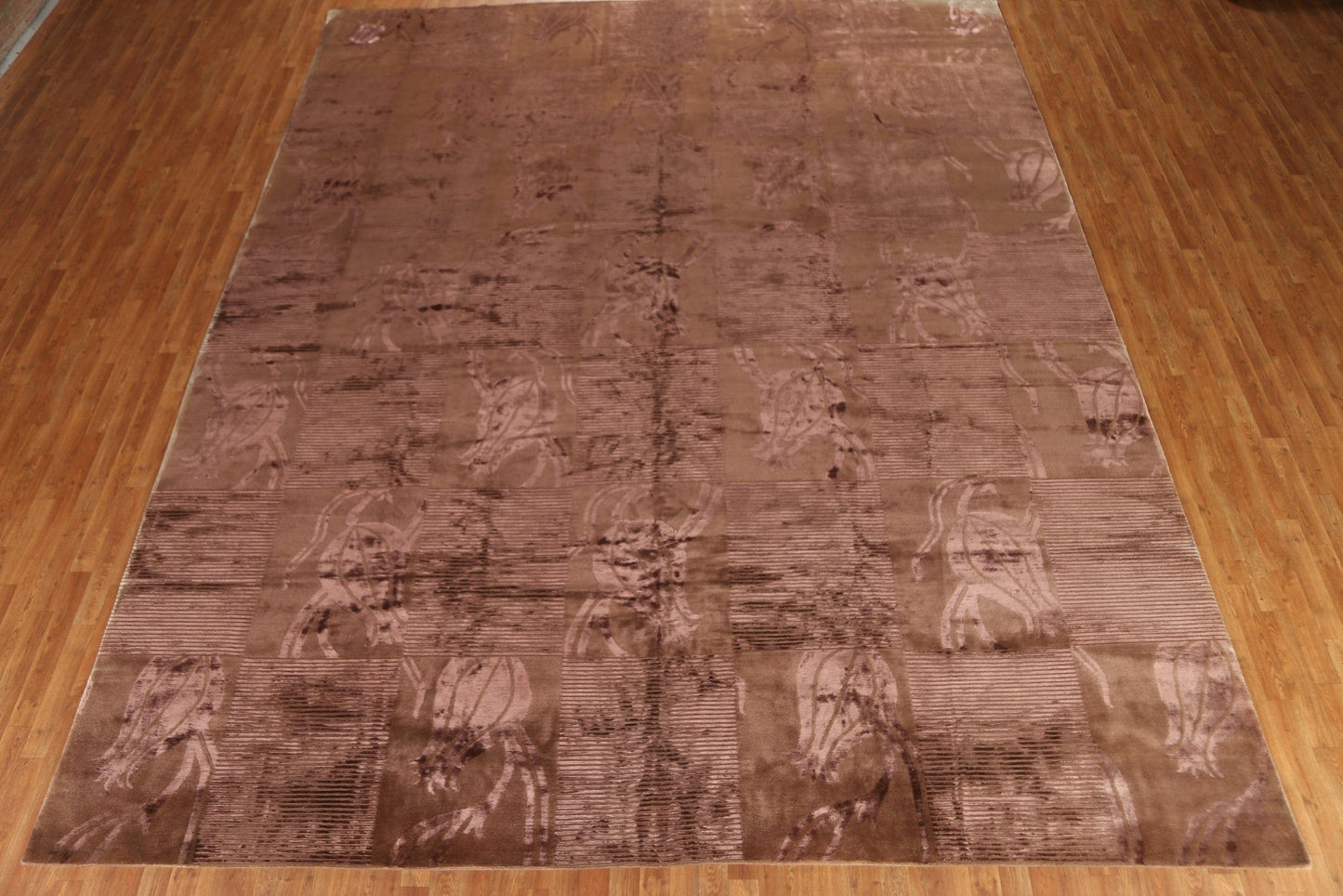 Brown Nepalese Modern Large Area Rug 12x15