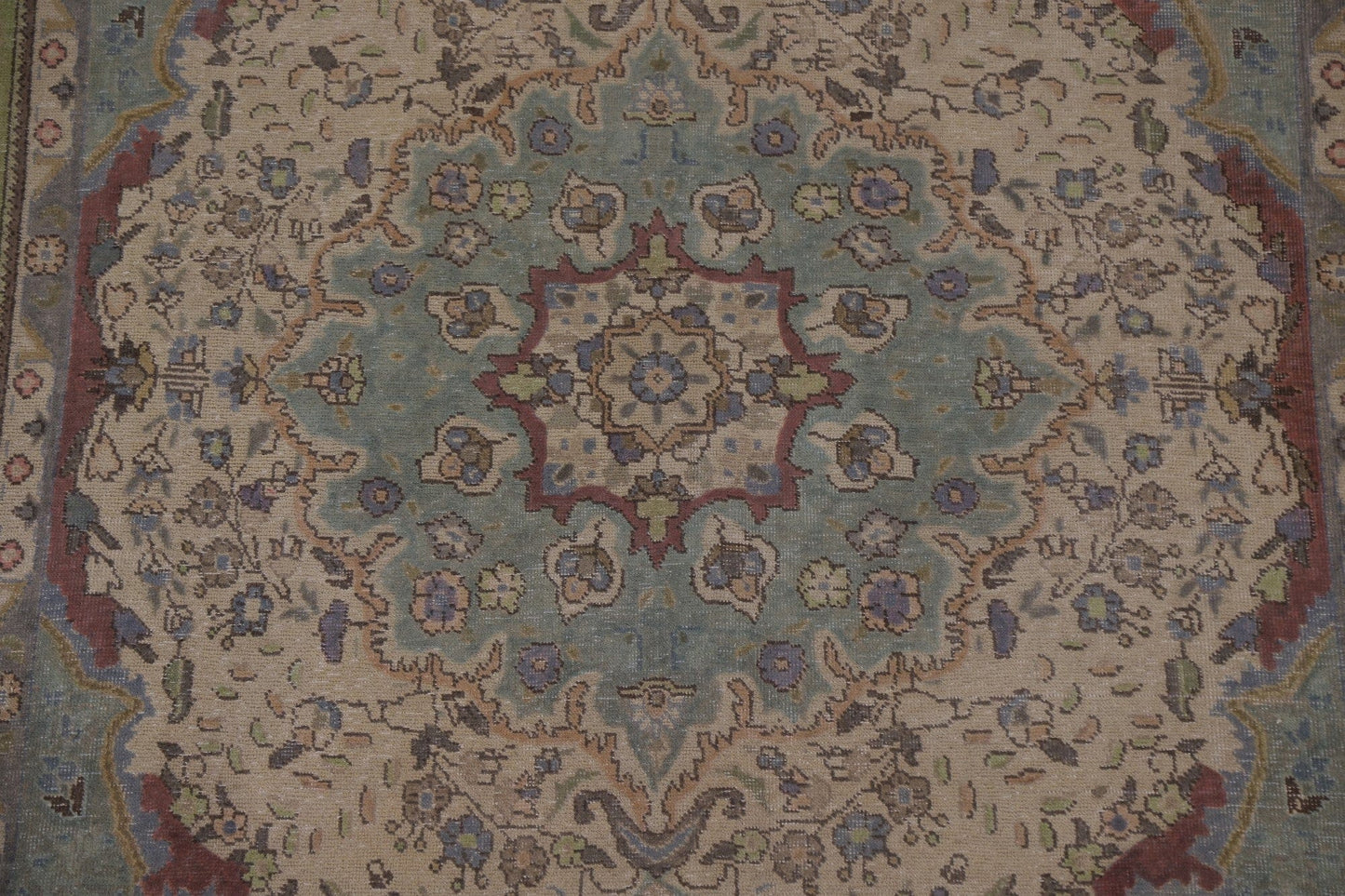 Distressed Over-Dyed Tabriz Persian Area Rug 7x10