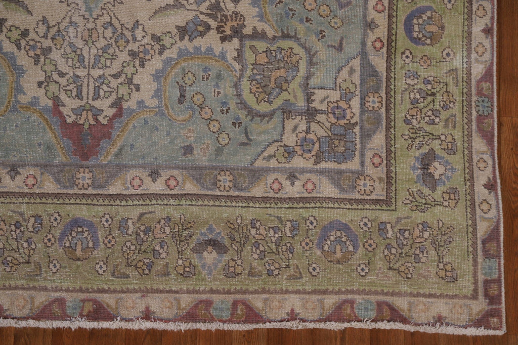 Distressed Over-Dyed Tabriz Persian Area Rug 7x10