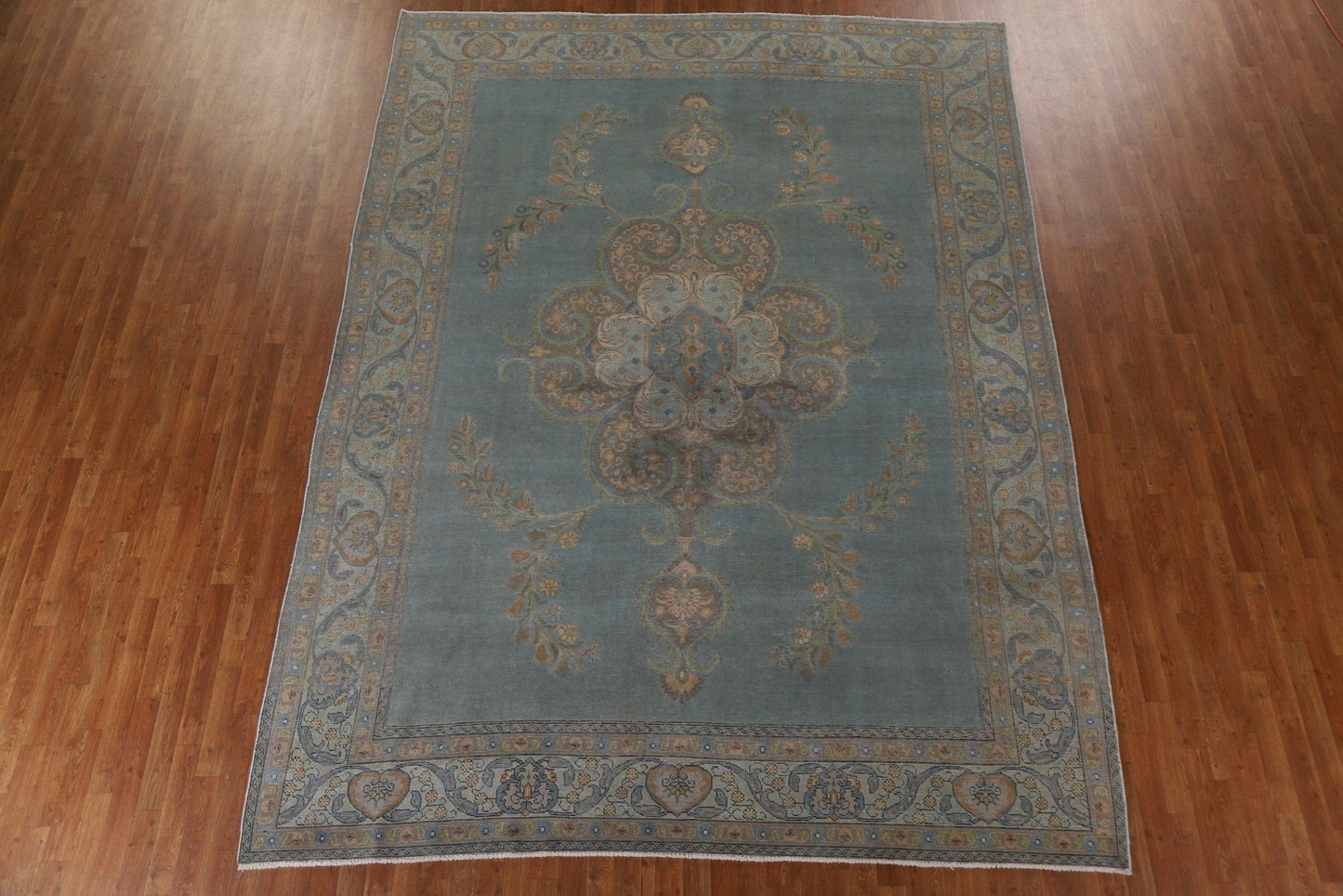 Distressed Over-Dyed Tabriz Persian Area Rug 9x12