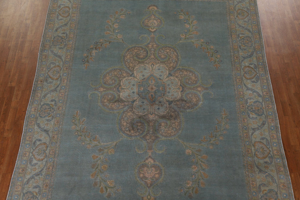 Distressed Over-Dyed Tabriz Persian Area Rug 9x12