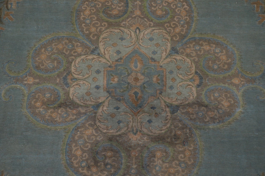 Distressed Over-Dyed Tabriz Persian Area Rug 9x12