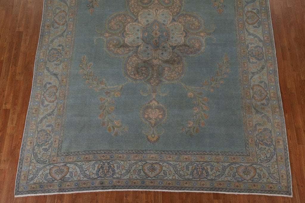 Distressed Over-Dyed Tabriz Persian Area Rug 9x12