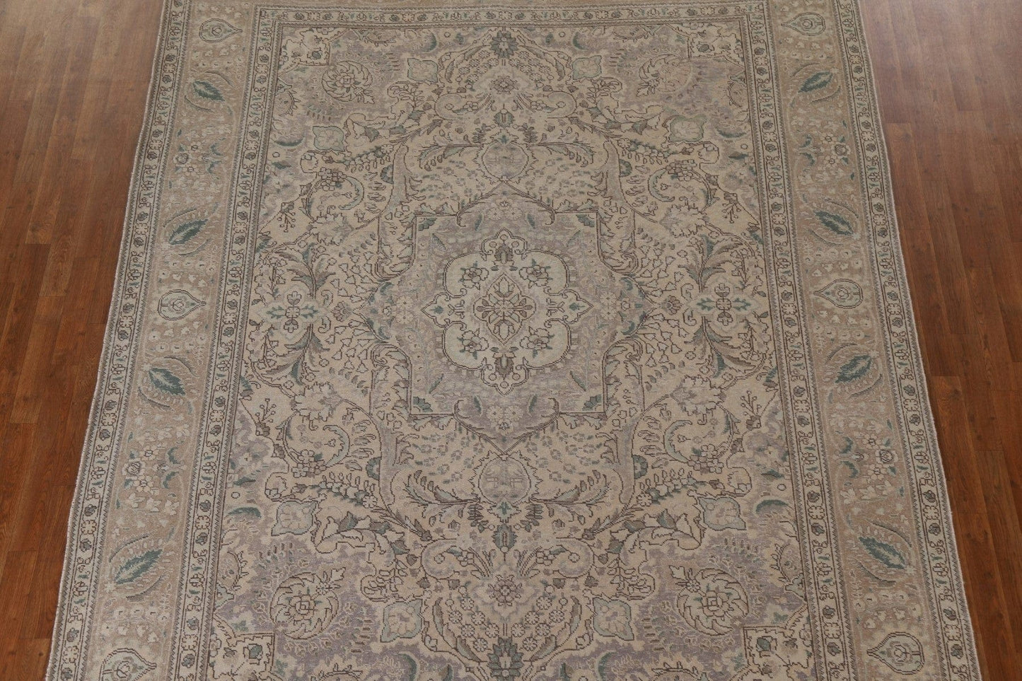 Distressed Muted Tabriz Persian Area Rug 9x11