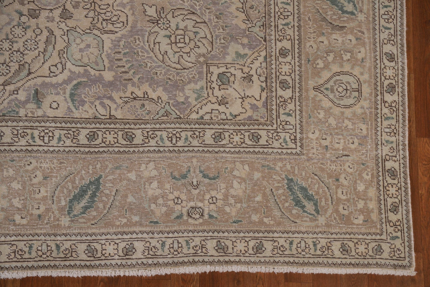 Distressed Muted Tabriz Persian Area Rug 9x11