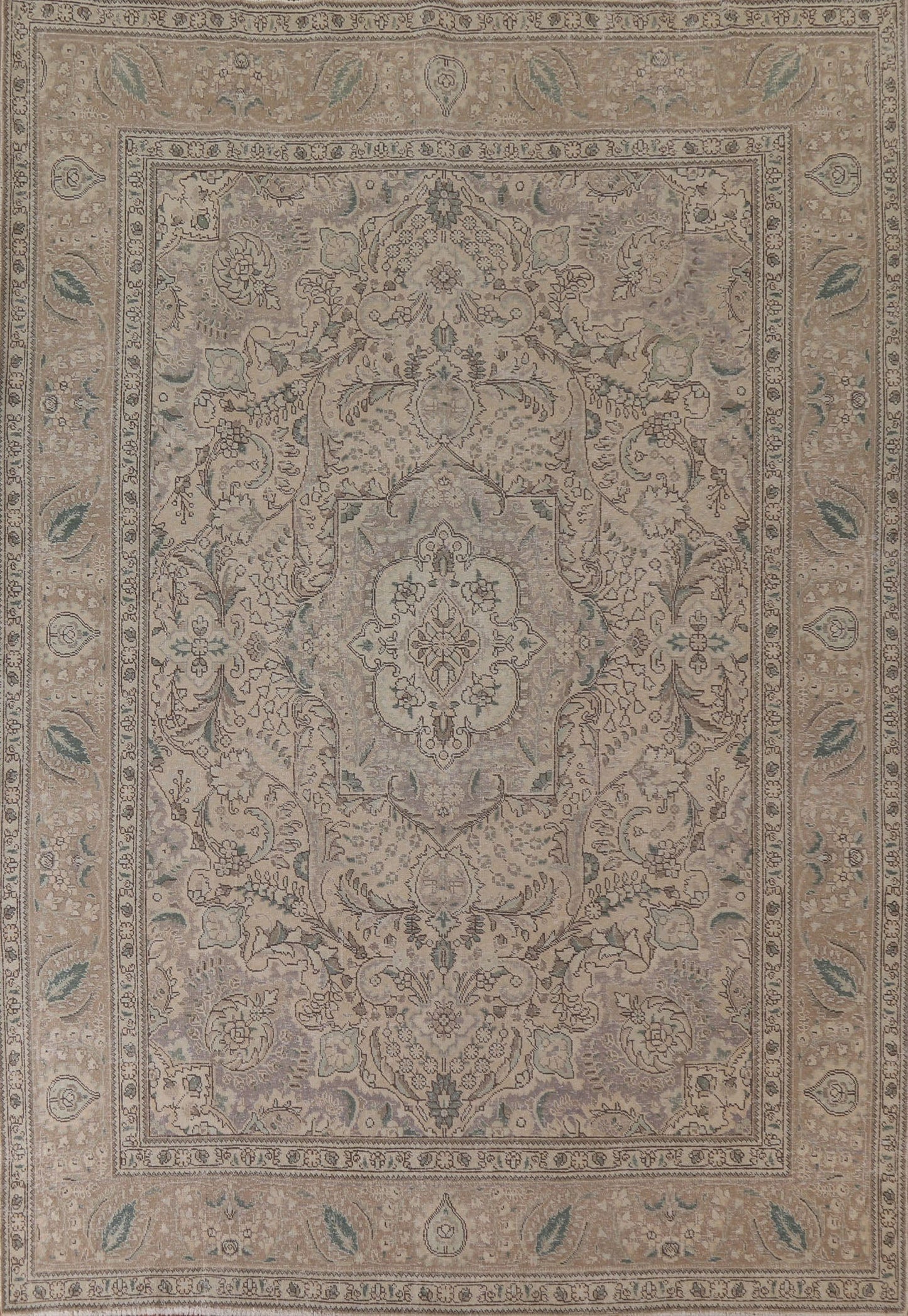 Distressed Muted Tabriz Persian Area Rug 9x11