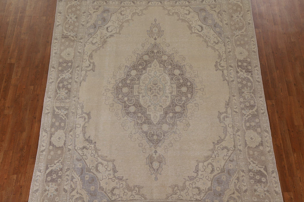 Muted Distressed Tabriz Persian Area Rug 8x11