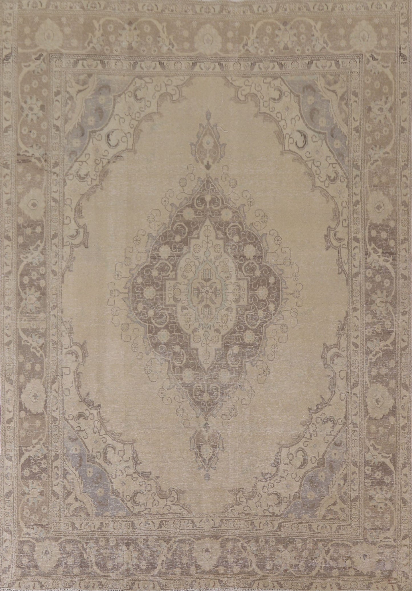 Muted Distressed Tabriz Persian Area Rug 8x11