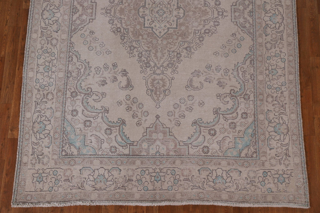 Distressed Wool Tabriz Persian Area Rug 6x10