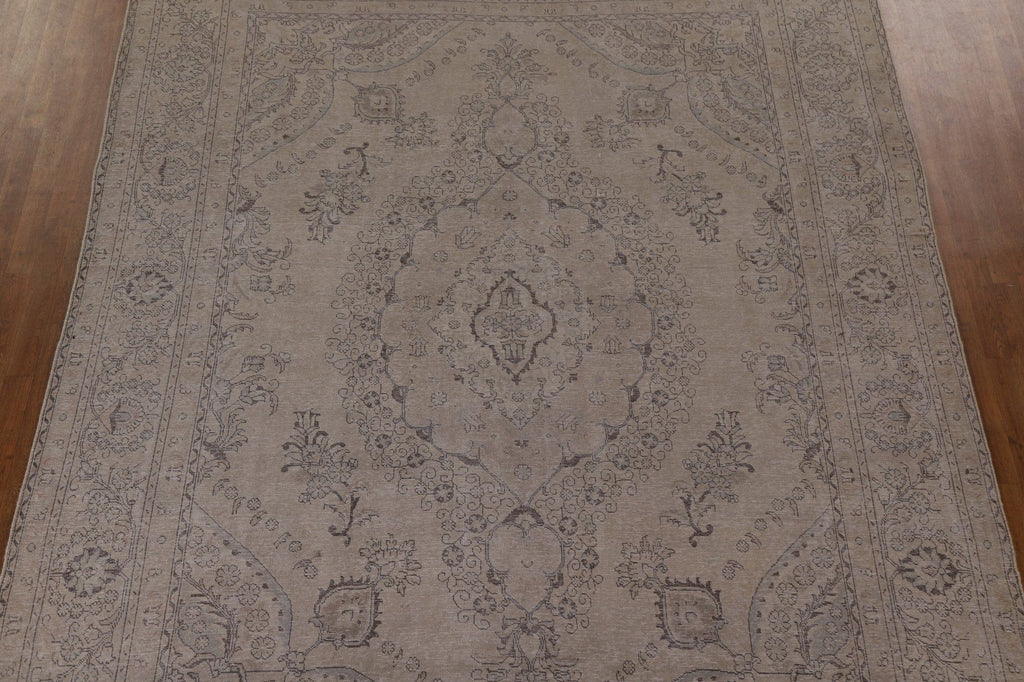 Distressed Vintage Tabriz Persian Area Rug 9x13