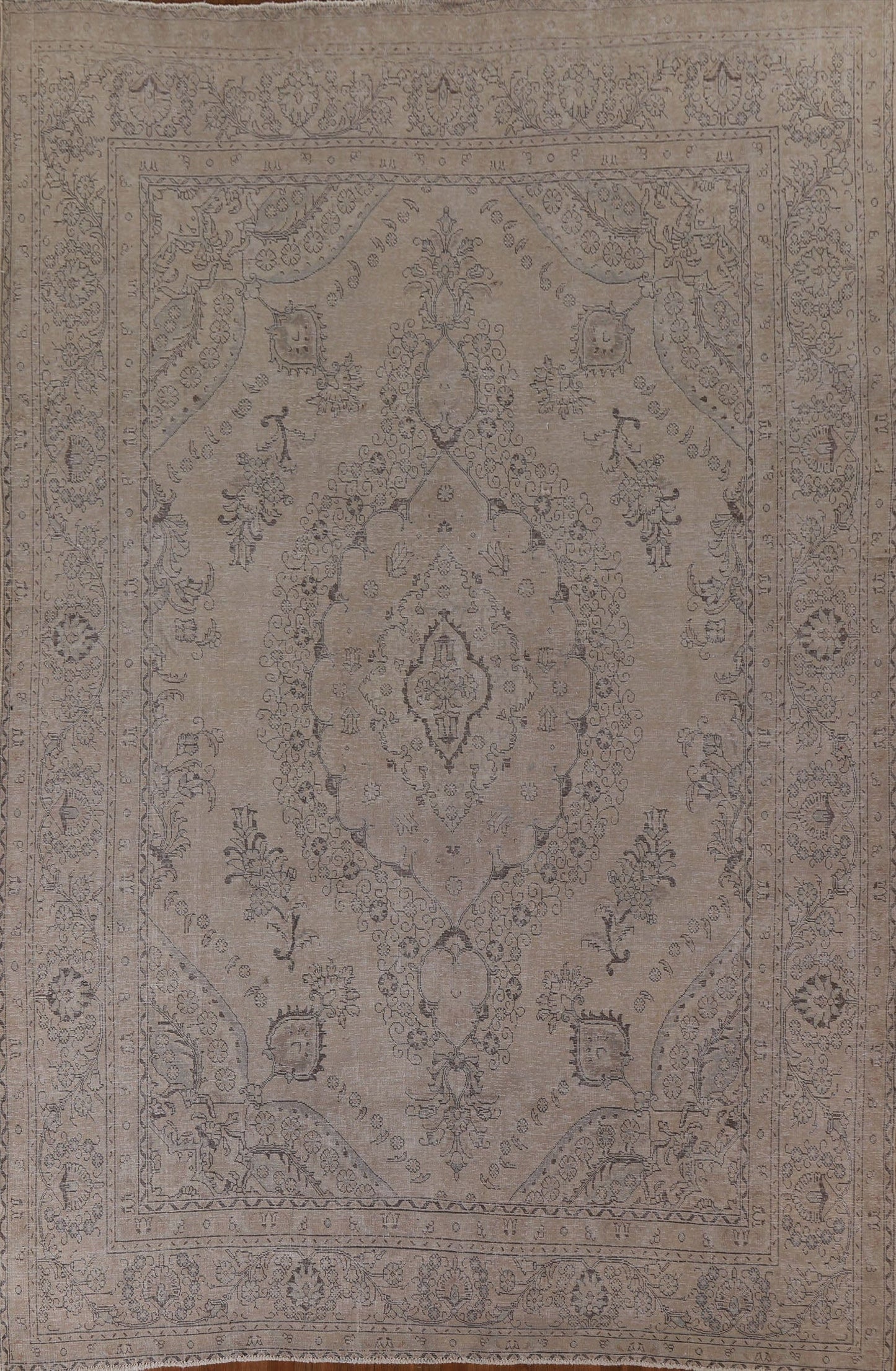 Distressed Vintage Tabriz Persian Area Rug 9x13