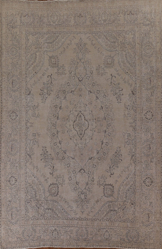 Distressed Vintage Tabriz Persian Area Rug 9x13