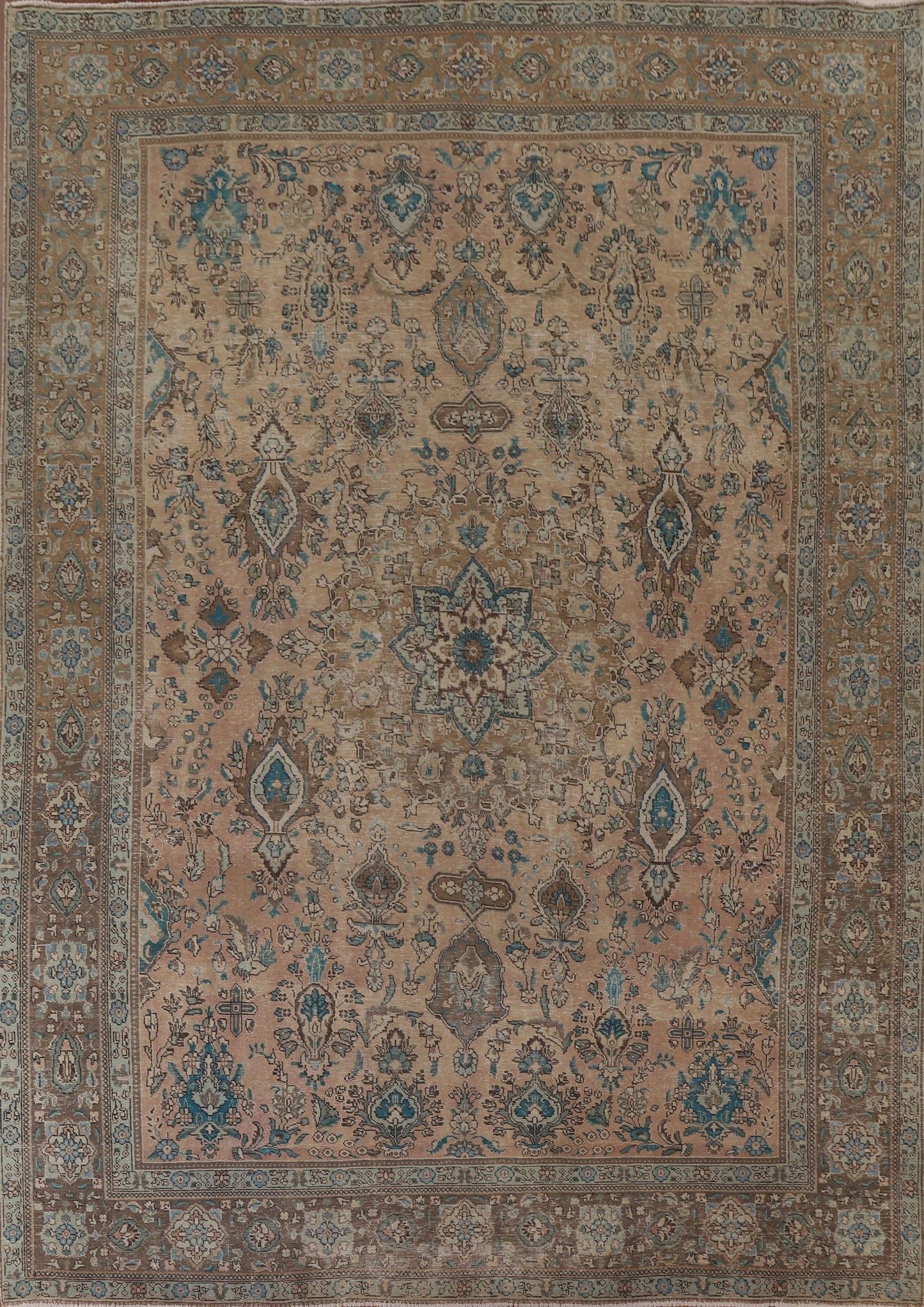 Distressed Tabriz Persian Area Rug 10x13