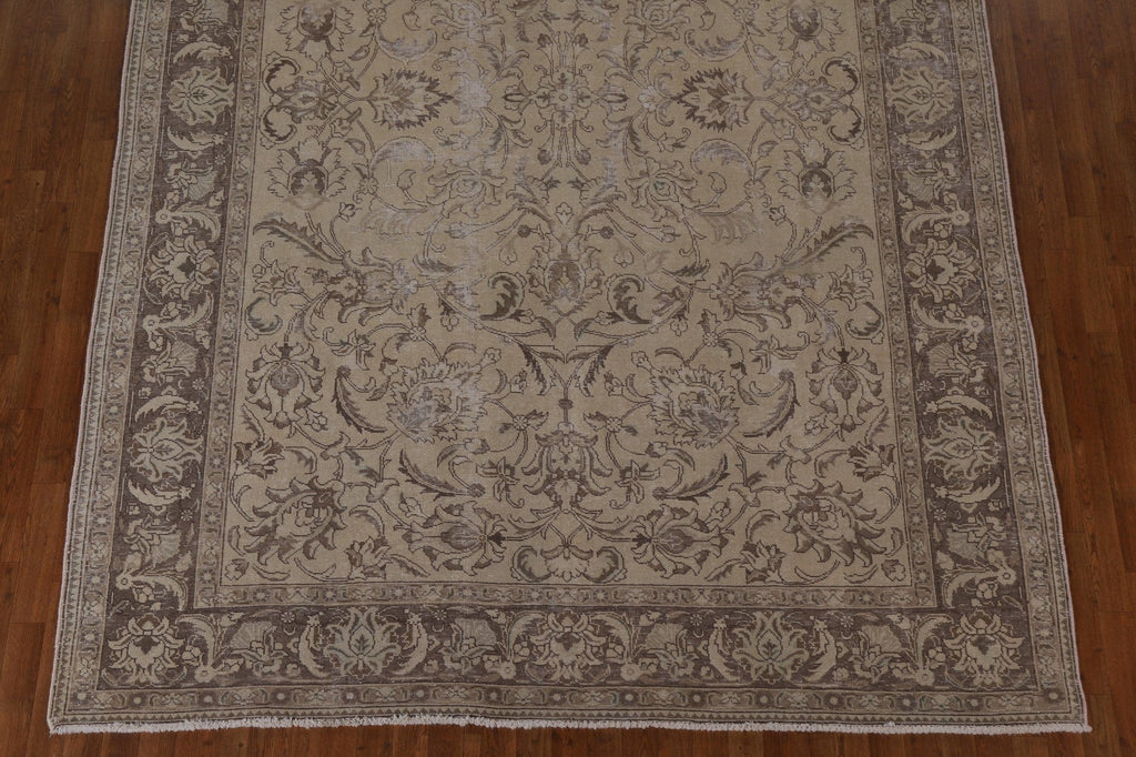 Distressed Floral Tabriz Persian Area Rug 8x12