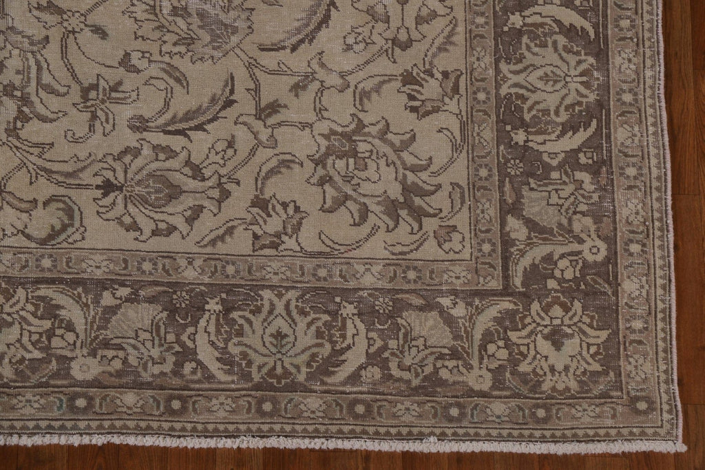 Distressed Floral Tabriz Persian Area Rug 8x12