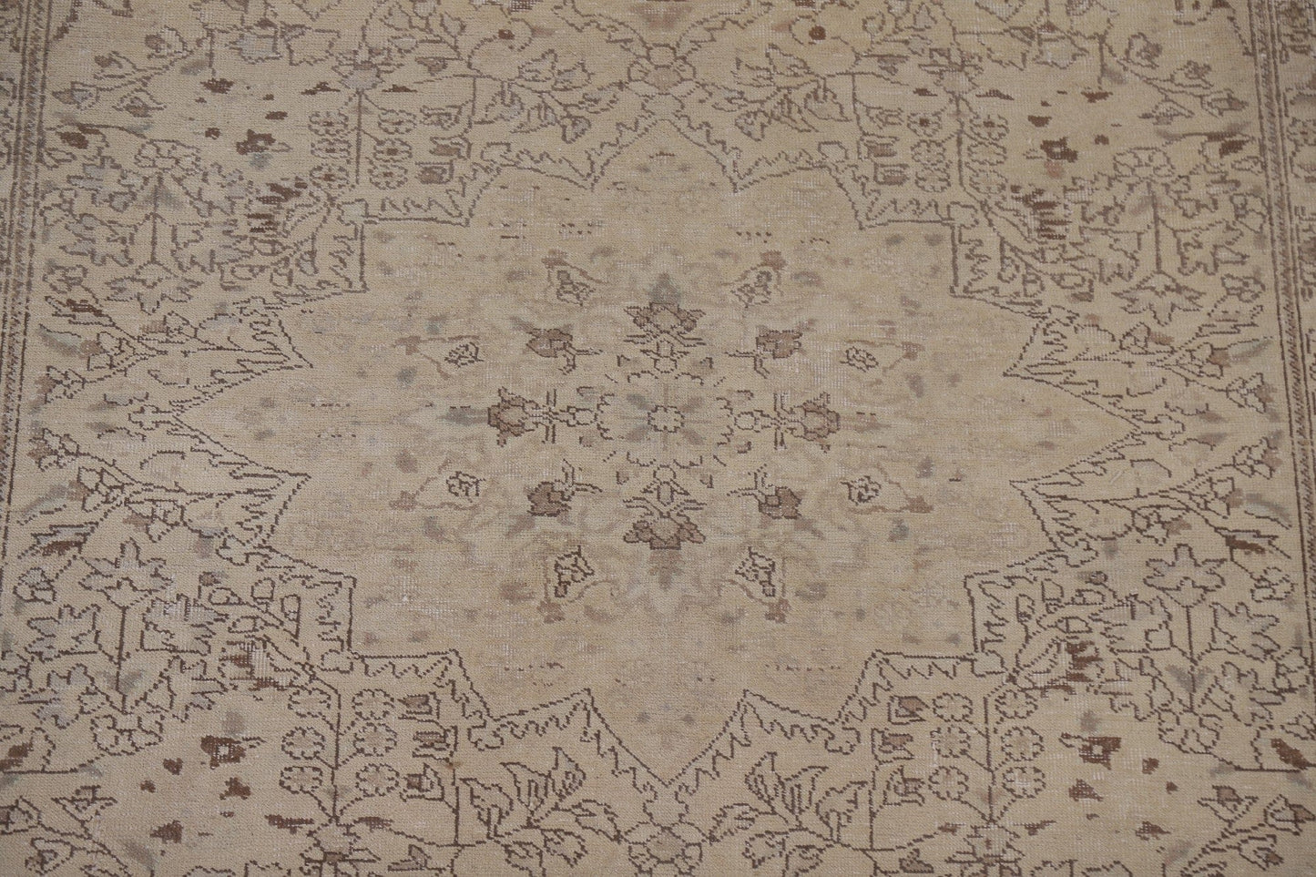 Distressed Muted Tabriz Persian Area Rug 7x10