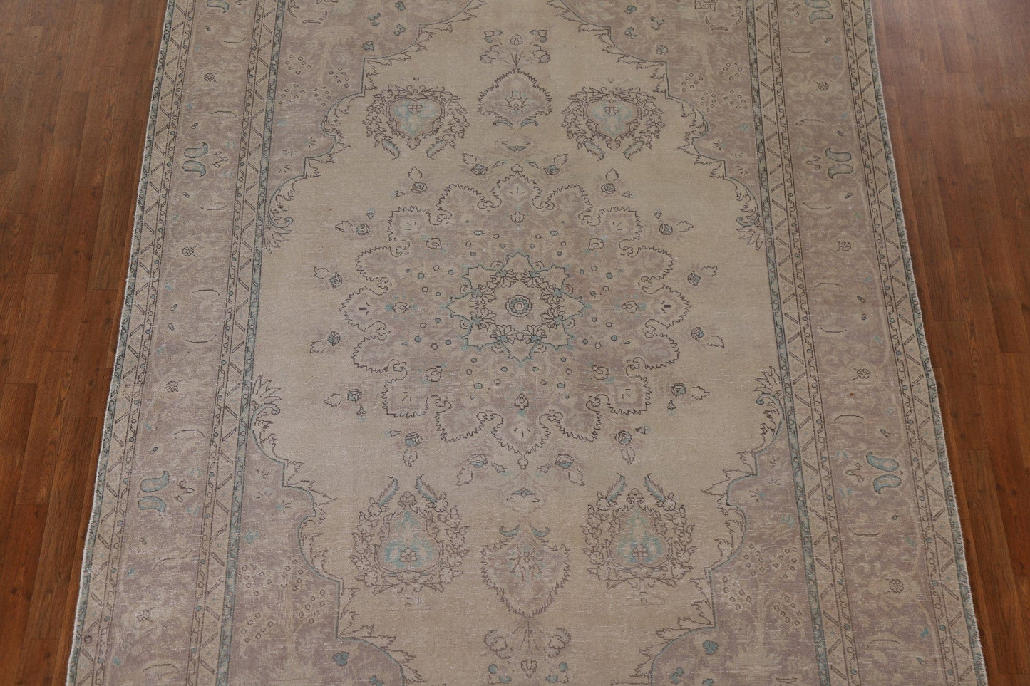 Distressed Vintage Tabriz Persian Area Rug 7x11