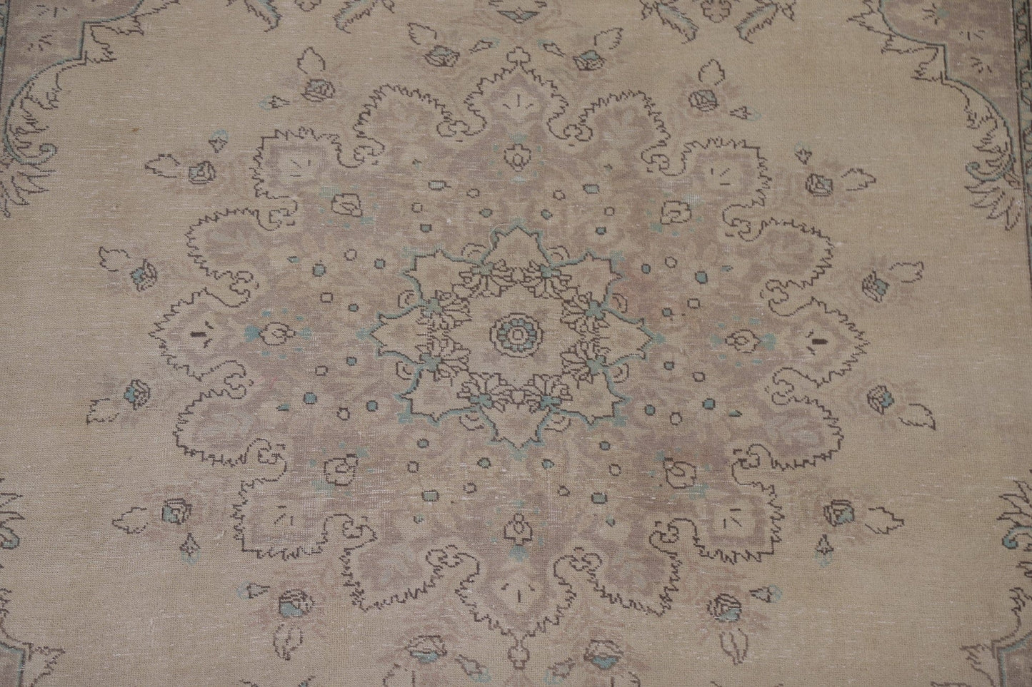 Distressed Vintage Tabriz Persian Area Rug 7x11