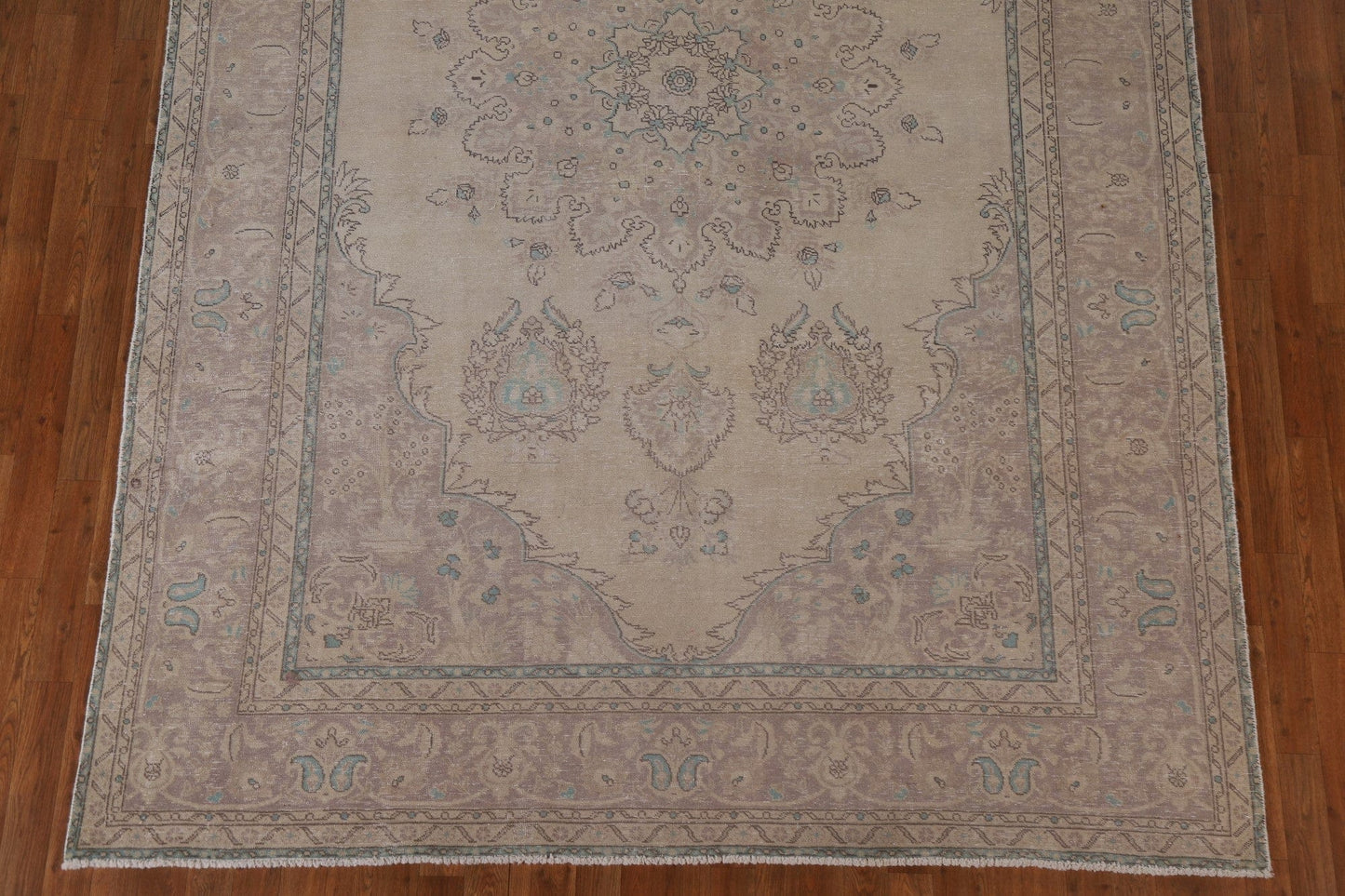 Distressed Vintage Tabriz Persian Area Rug 7x11