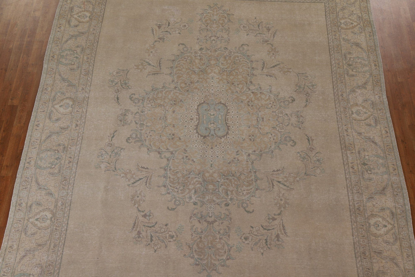 Distressed Muted Tabriz Persian Area Rug 10x12