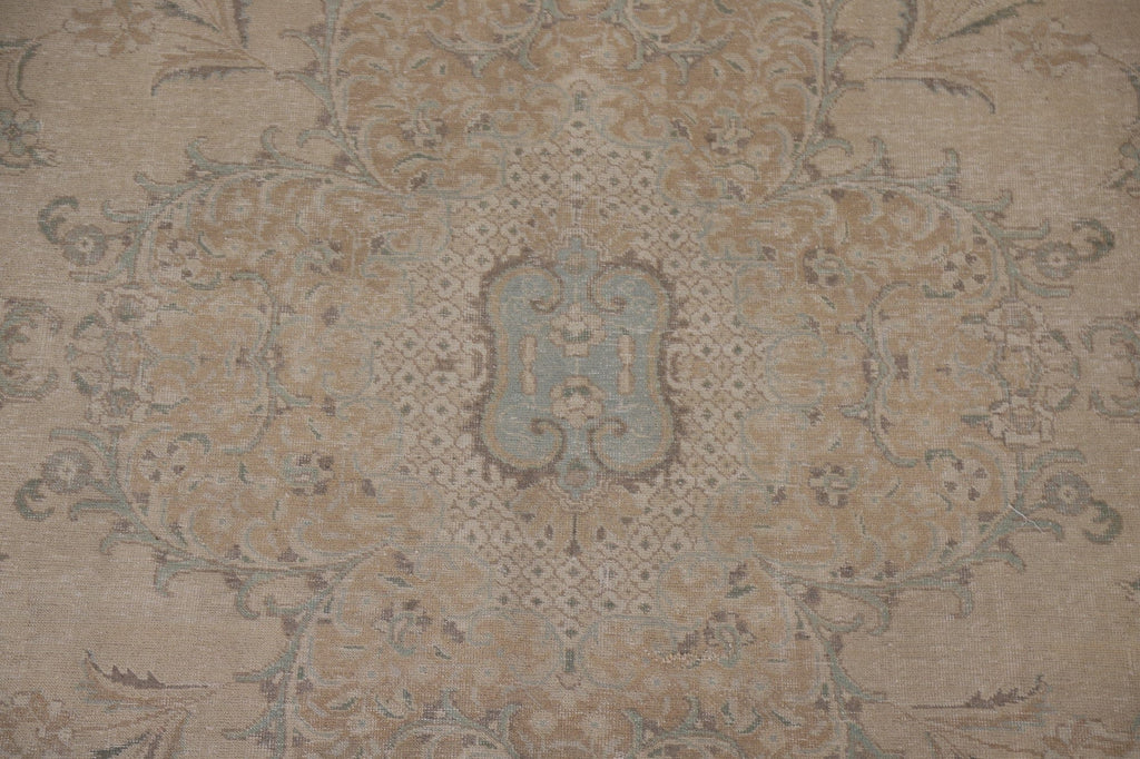 Distressed Muted Tabriz Persian Area Rug 10x12