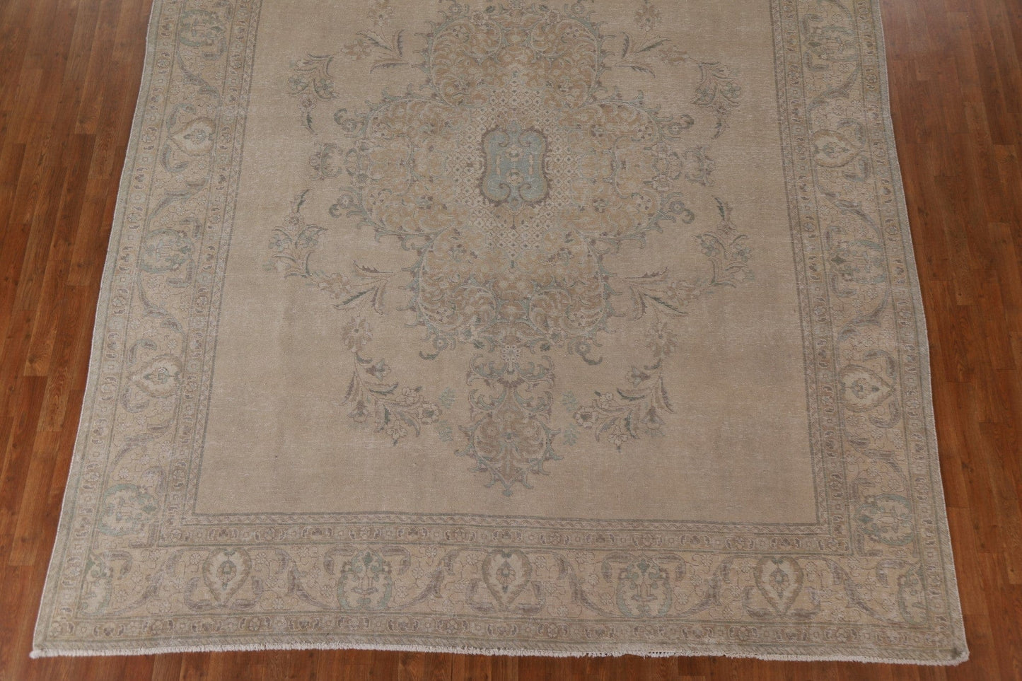 Distressed Muted Tabriz Persian Area Rug 10x12