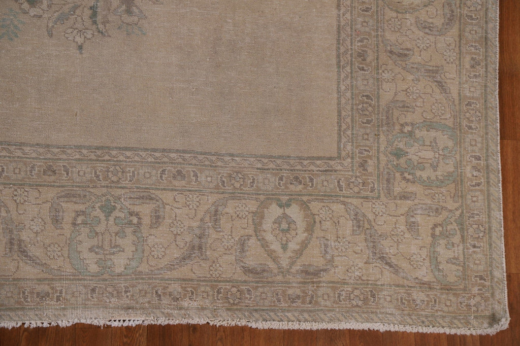 Distressed Muted Tabriz Persian Area Rug 10x12