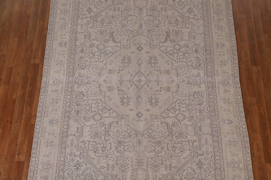 Distressed Muted Tabriz Persian Area Rug 6x9