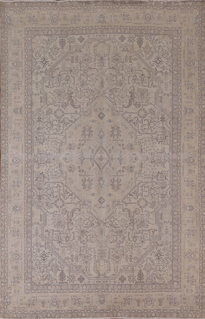 Distressed Muted Tabriz Persian Area Rug 6x9