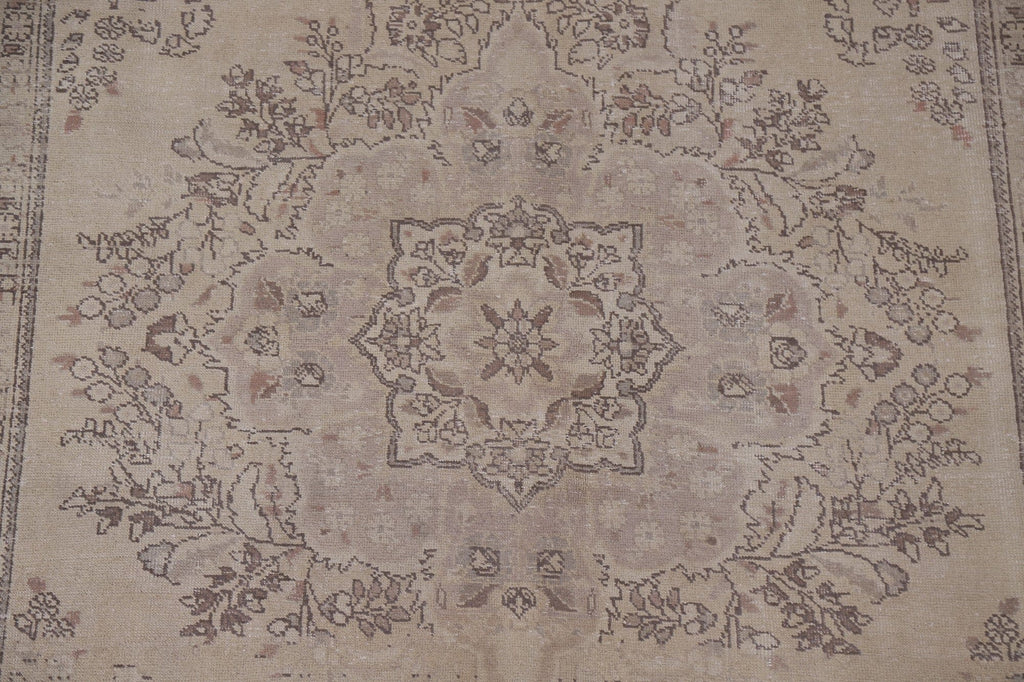 Distressed Wool Tabriz Persian Area Rug 7x10