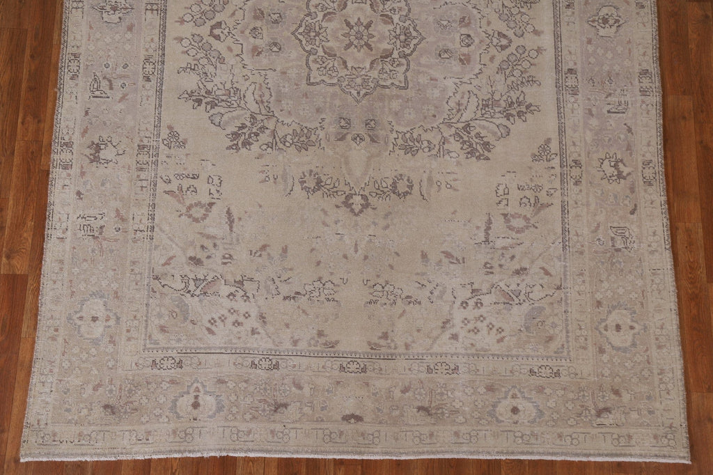 Distressed Wool Tabriz Persian Area Rug 7x10