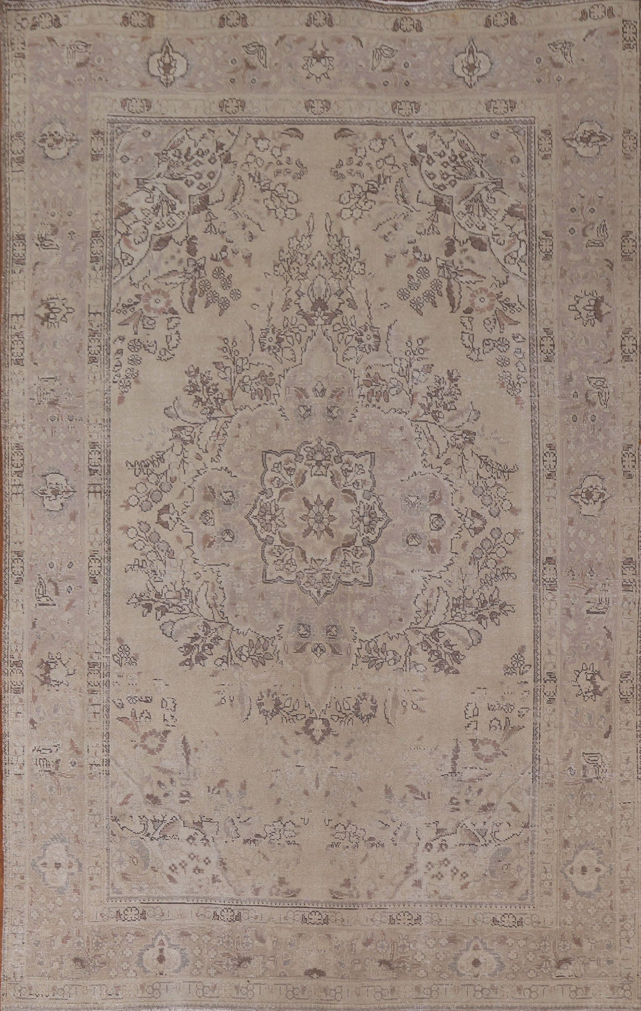 Distressed Wool Tabriz Persian Area Rug 7x10