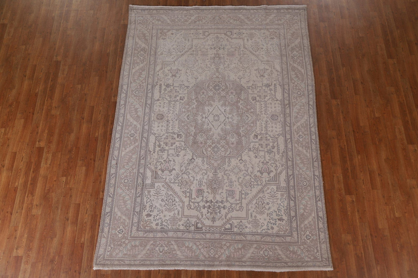 Muted Distressed Tabriz Persian Area Rug 7x9