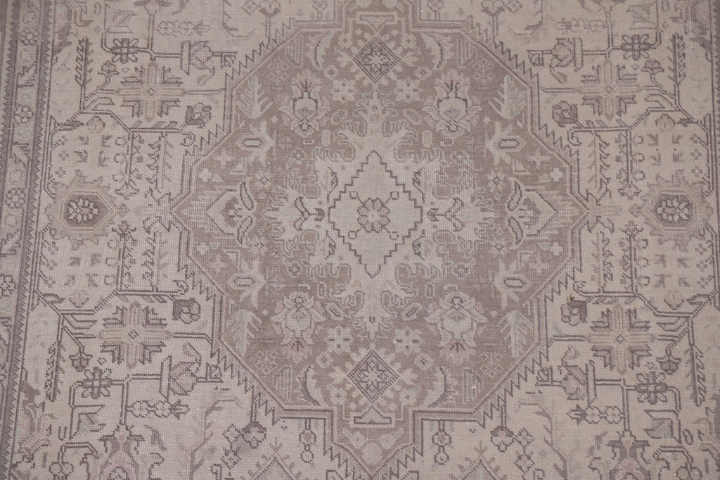 Muted Distressed Tabriz Persian Area Rug 7x9