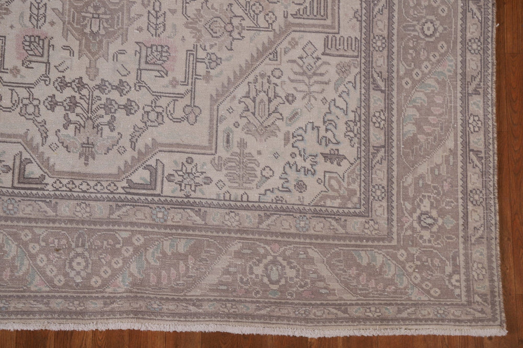 Muted Distressed Tabriz Persian Area Rug 7x9