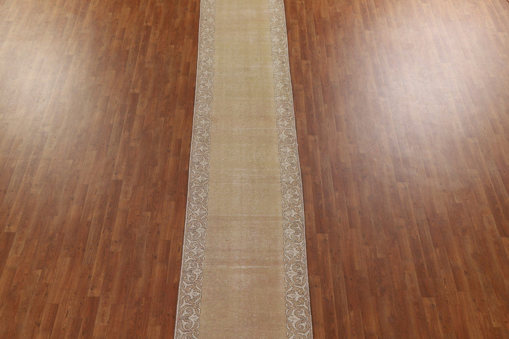 Bordered Tabriz Persian Runner Rug 3x14