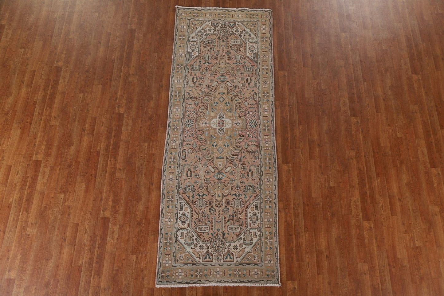 Geometric Tabriz Persian Runner Rug 3x9