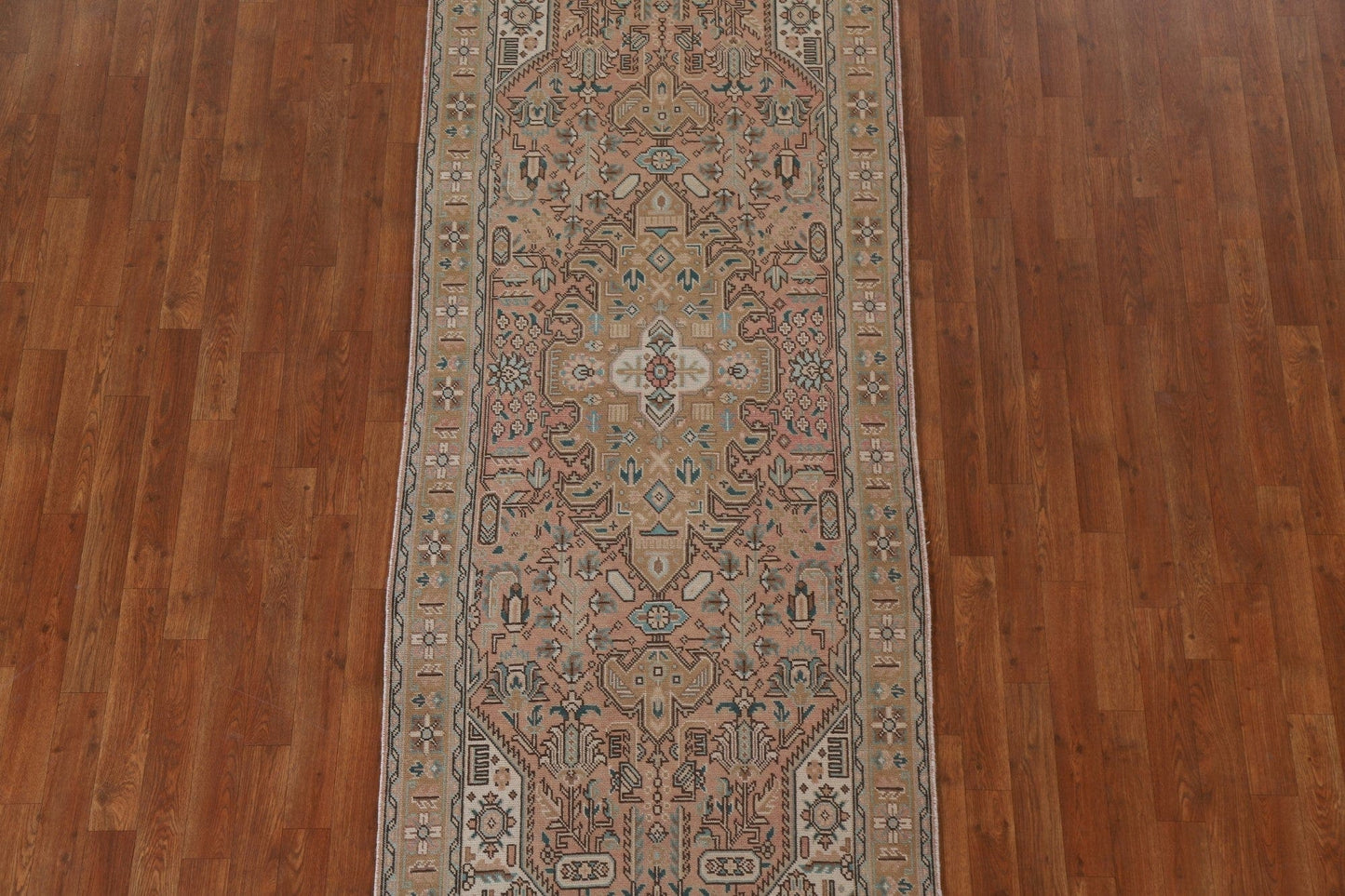 Geometric Tabriz Persian Runner Rug 3x9