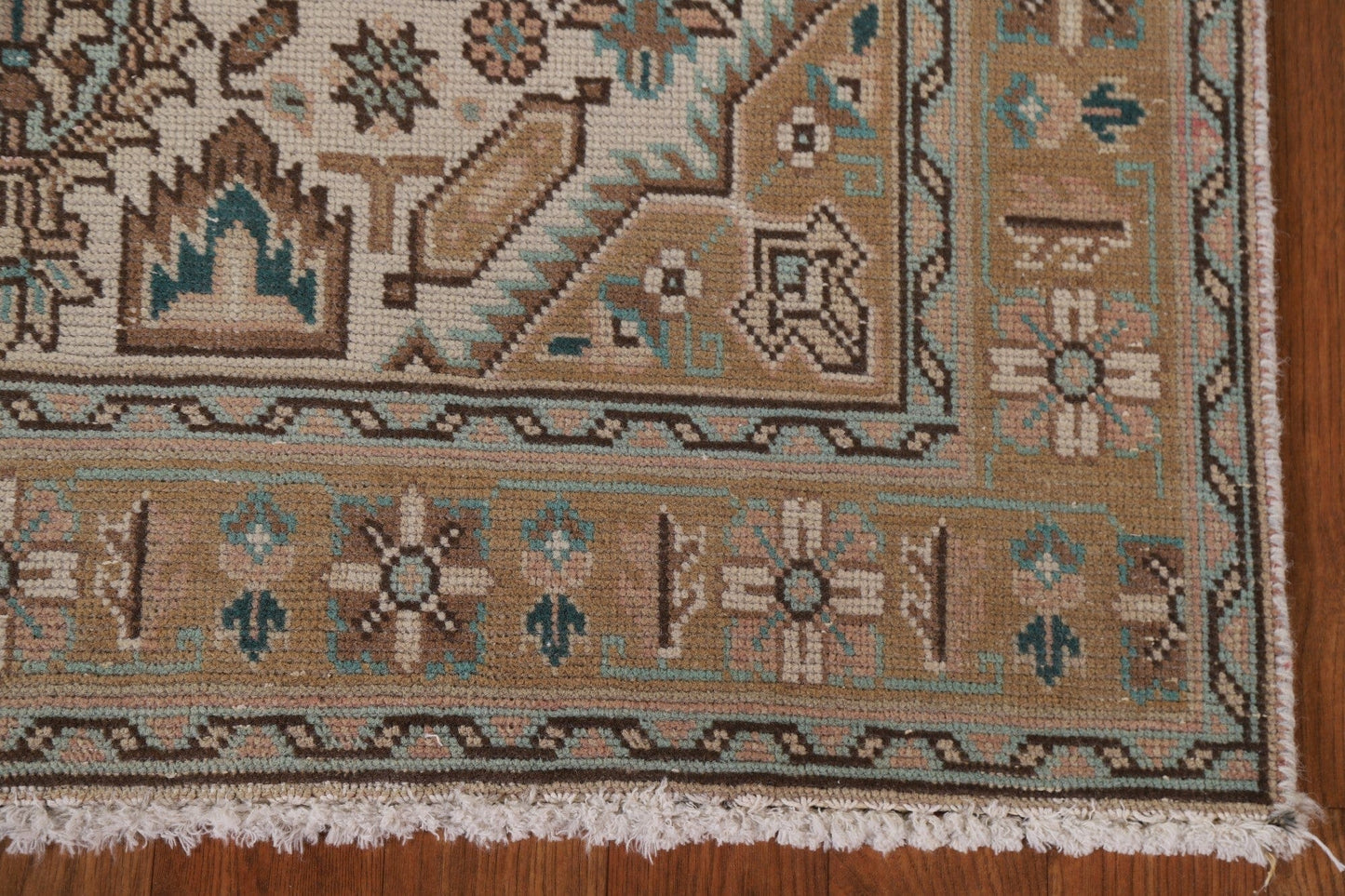 Geometric Tabriz Persian Runner Rug 3x9